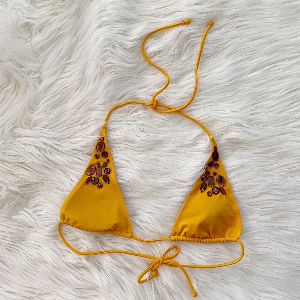 Victoria’s Secret yellow jewelled bikini top